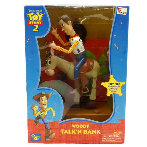 Thinkway Disney Pixar Toy Story 2 Woody Talk'n Bank Figure w